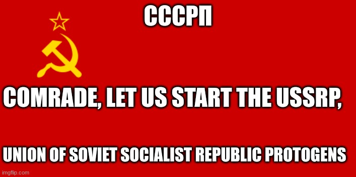 hmm | СССРП; COMRADE, LET US START THE USSRP, UNION OF SOVIET SOCIALIST REPUBLIC PROTOGENS | image tagged in ussr flag | made w/ Imgflip meme maker