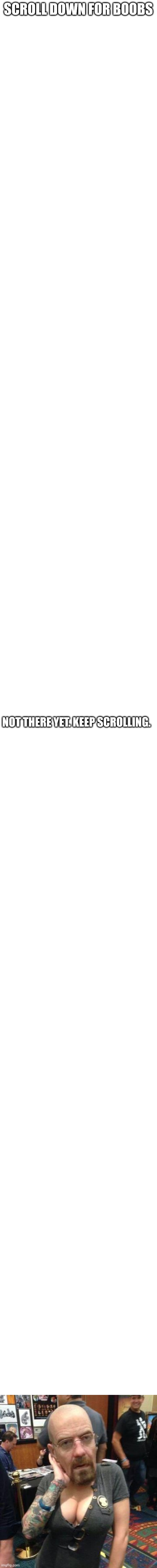 SCROLL DOWN FOR BOOBS; NOT THERE YET. KEEP SCROLLING. | made w/ Imgflip meme maker