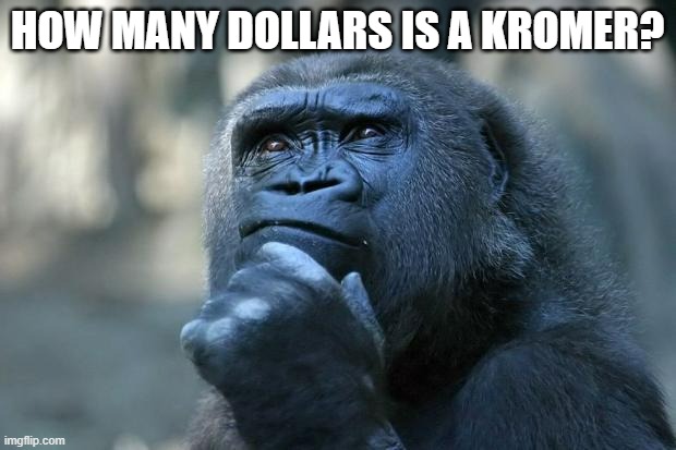 seriously how many dollars is a kromer | HOW MANY DOLLARS IS A KROMER? | image tagged in deep thoughts | made w/ Imgflip meme maker