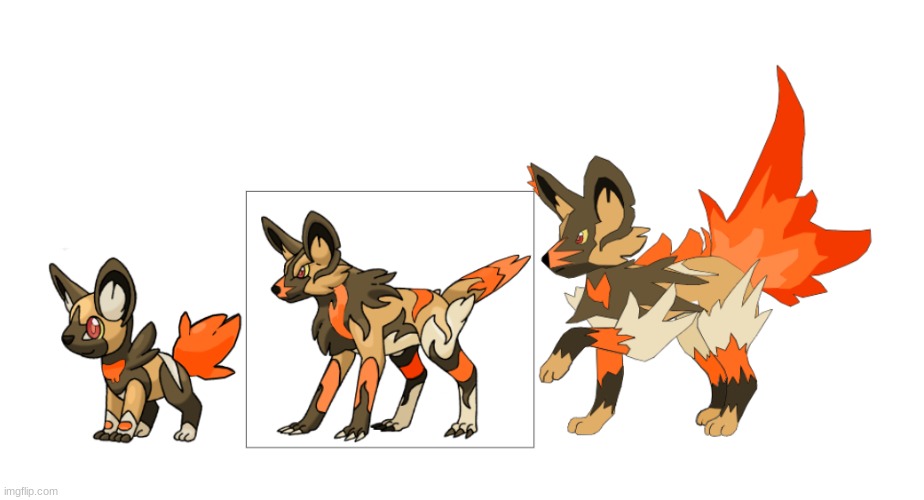 Meet the fire starters, Savenpaw, Flarush and Blastrack! | image tagged in pokemon | made w/ Imgflip meme maker