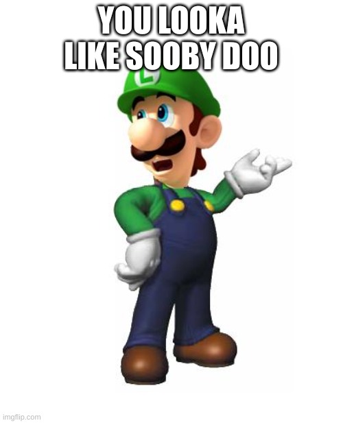 Logic Luigi | YOU LOOKA LIKE SOOBY DOO | image tagged in logic luigi | made w/ Imgflip meme maker