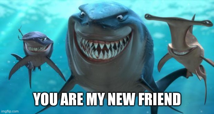 Fish are friends not food | YOU ARE MY NEW FRIEND | image tagged in fish are friends not food | made w/ Imgflip meme maker