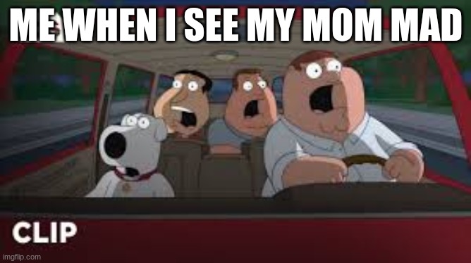 when i see my mom mad | ME WHEN I SEE MY MOM MAD | image tagged in family guy | made w/ Imgflip meme maker