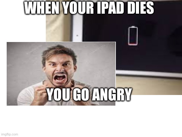 iPad go died | WHEN YOUR IPAD DIES; YOU GO ANGRY | image tagged in memes | made w/ Imgflip meme maker