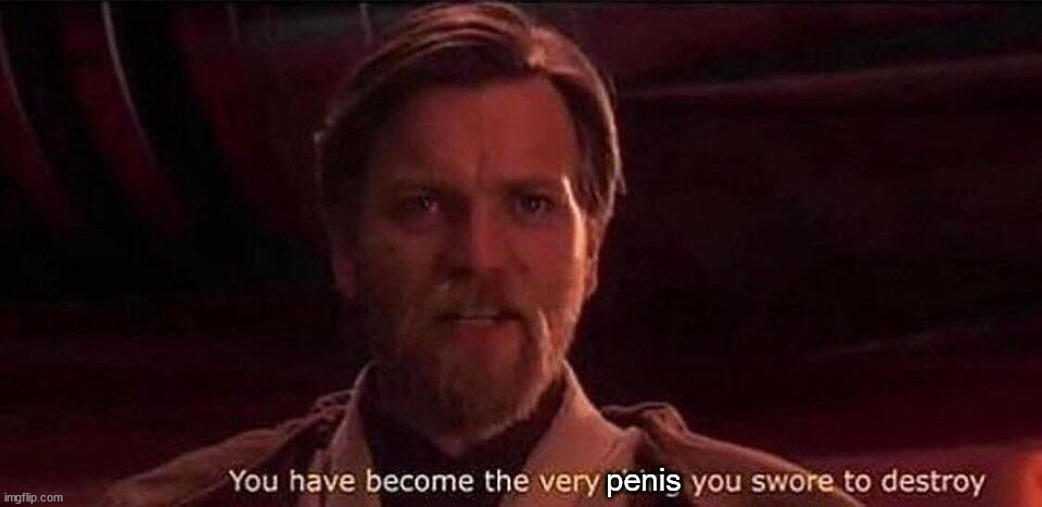 You've become the very thing you swore to destroy | penis | image tagged in you've become the very thing you swore to destroy | made w/ Imgflip meme maker