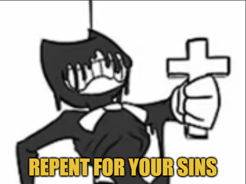 High Quality Bendy with a Cross Blank Meme Template