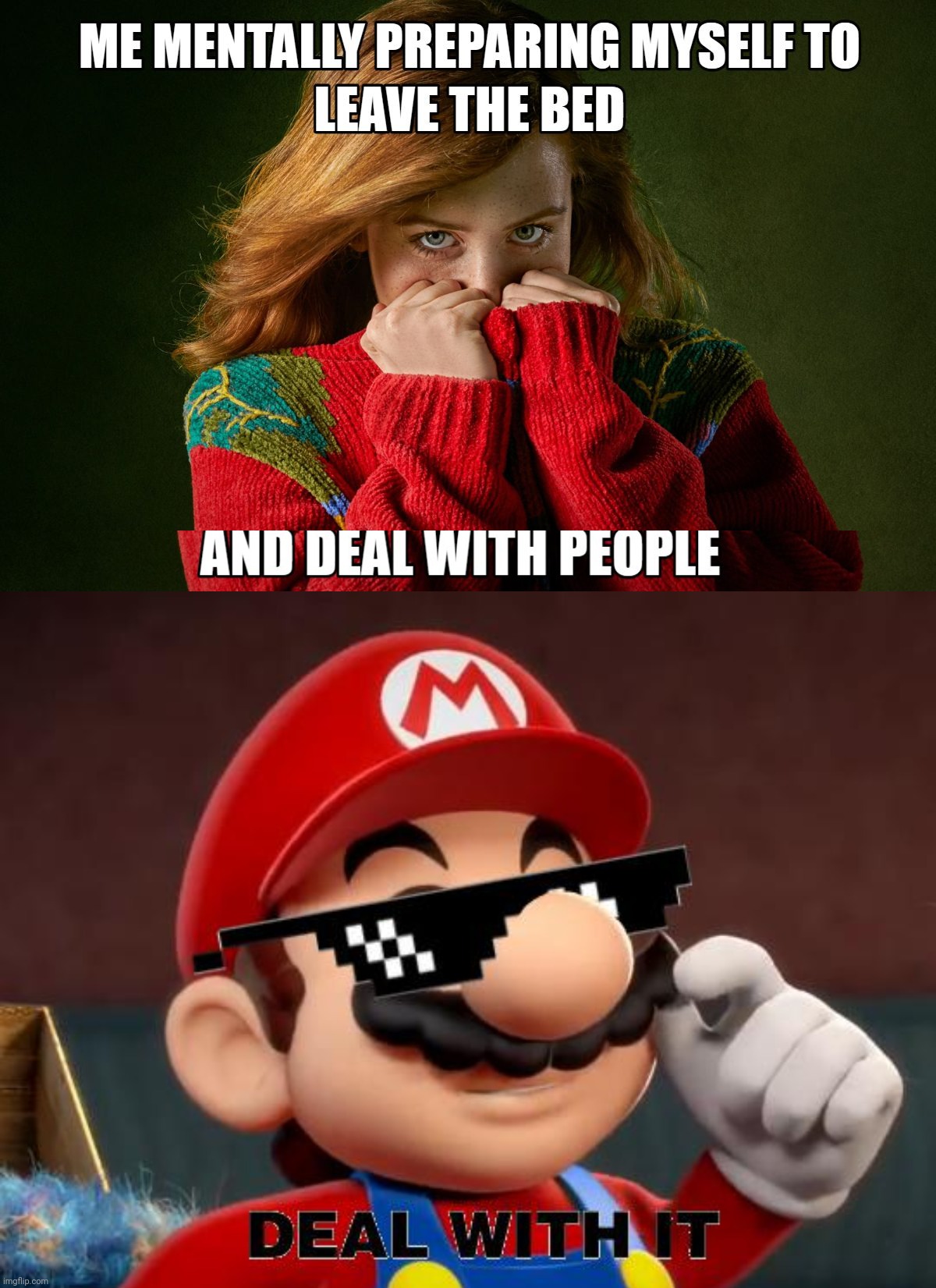 image tagged in mario deal with it | made w/ Imgflip meme maker