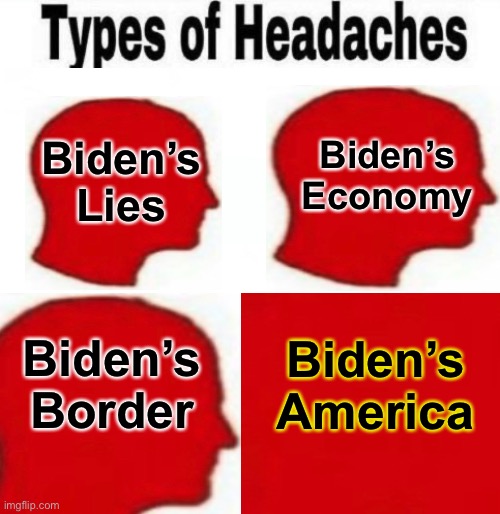 My head is gonna Explode | Biden’s Lies; Biden’s Economy; Biden’s Border; Biden’s America | image tagged in memes,evil children in charge,destroying usa,progressives n demonrats can kissmyass,fjb voters,u r responsible n accountable | made w/ Imgflip meme maker