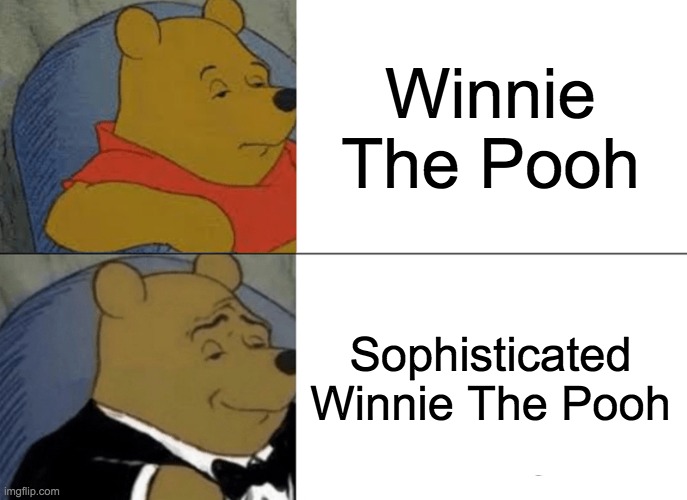The Winnies | Winnie The Pooh; Sophisticated Winnie The Pooh | image tagged in memes,tuxedo winnie the pooh | made w/ Imgflip meme maker