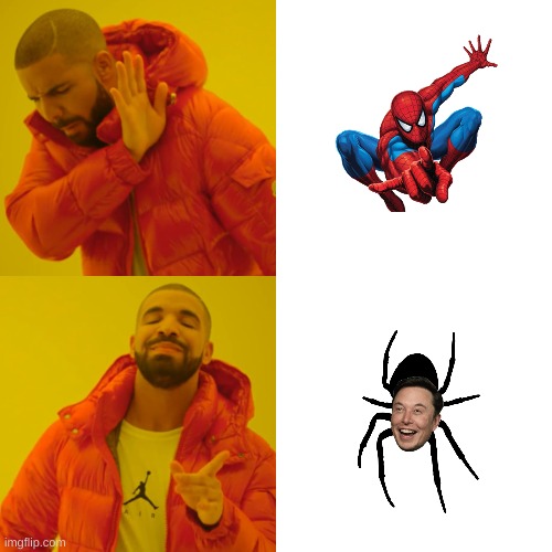 spiderman | image tagged in memes,drake hotline bling | made w/ Imgflip meme maker