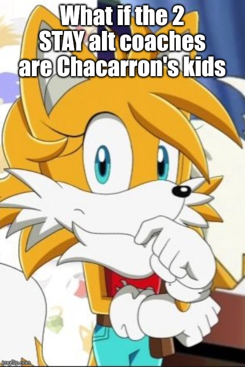 I don't even wanna know who he... you know | What if the 2 STAY alt coaches are Chacarron's kids | image tagged in tailsko | made w/ Imgflip meme maker