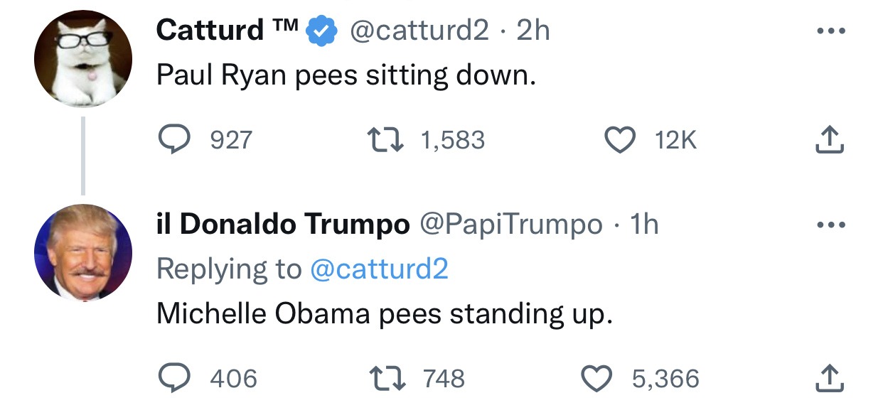 Litterbox Humor | image tagged in paul ryan,michelle obama,bathroom humor,squat to piss,tranny,catturd | made w/ Imgflip meme maker