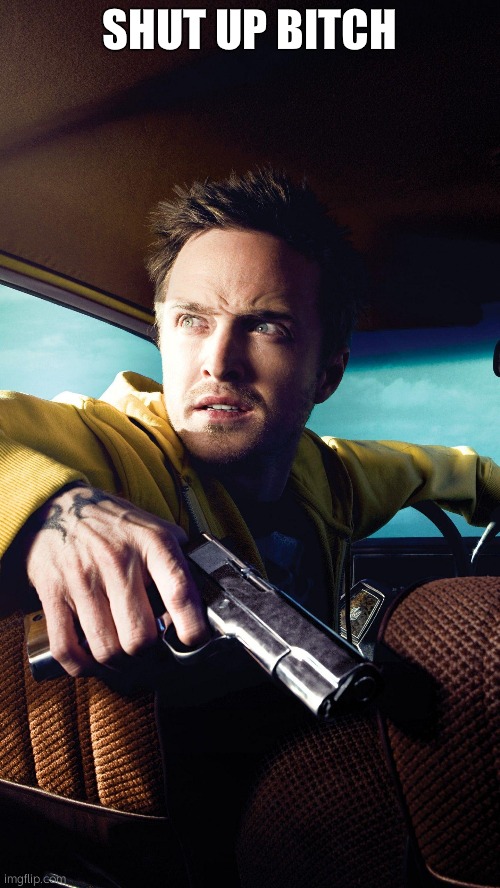 Jesse | SHUT UP BITCH | image tagged in jesse | made w/ Imgflip meme maker