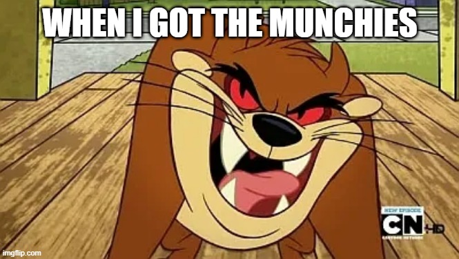 Taz on a buzz | image tagged in funny,taz,weed,laugh | made w/ Imgflip meme maker