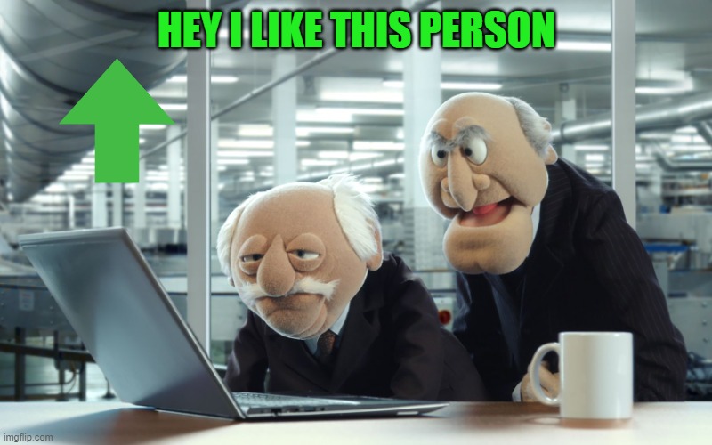 HEY I LIKE THIS PERSON | image tagged in muppets | made w/ Imgflip meme maker