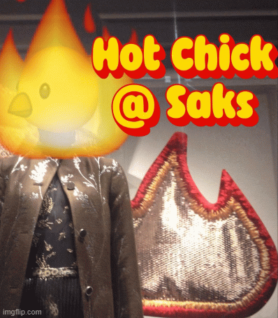 Fire Signs | image tagged in fashion,window design,saks fifth avenue,emooji art,brian einersen | made w/ Imgflip images-to-gif maker