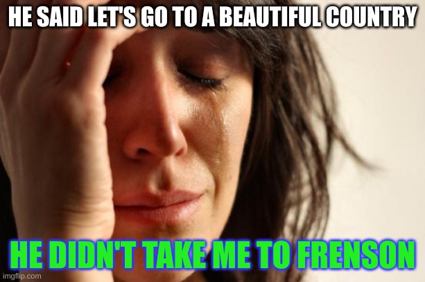 He isn't the one | HE SAID LET'S GO TO A BEAUTIFUL COUNTRY; HE DIDN'T TAKE ME TO FRENSON | image tagged in memes,first world problems | made w/ Imgflip meme maker