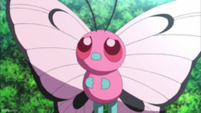 Pink Butterfree | image tagged in pokemon anime,pink butterfree | made w/ Imgflip meme maker