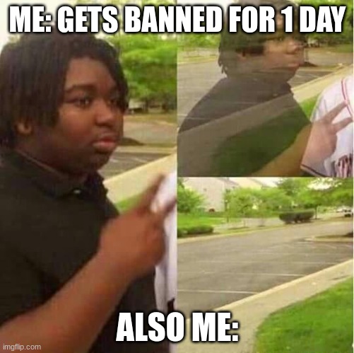 When you get banned but think it iz permanant. | ME: GETS BANNED FOR 1 DAY; ALSO ME: | image tagged in disappearing | made w/ Imgflip meme maker