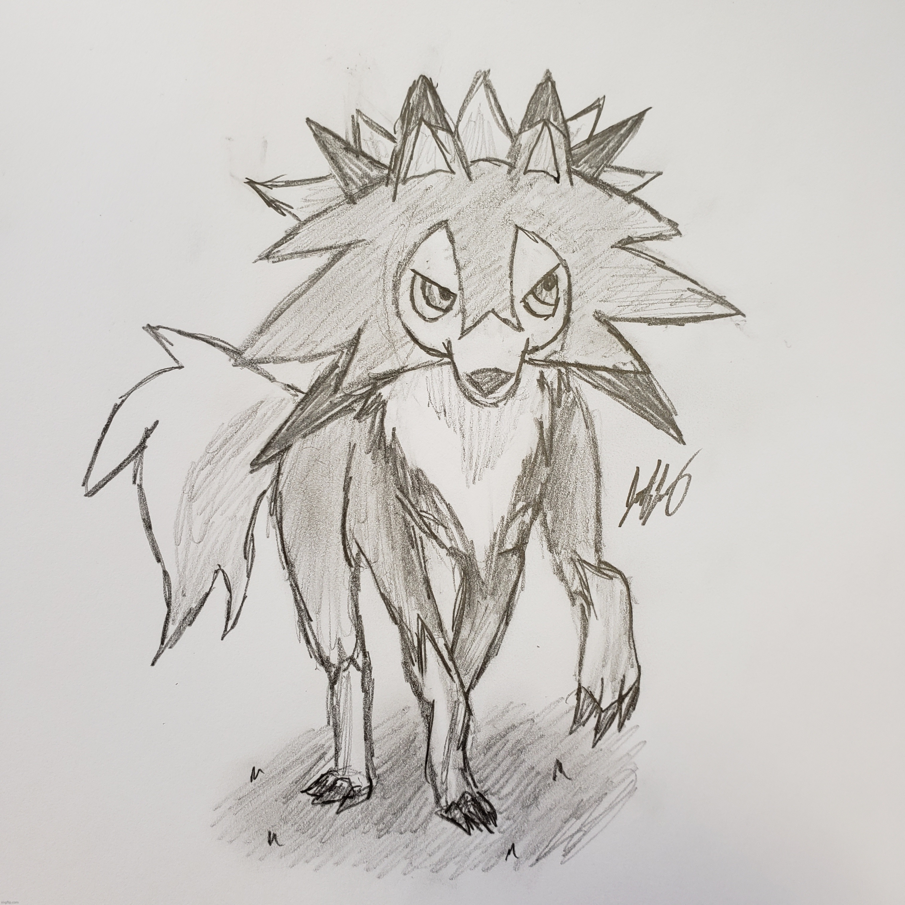 Daytime Lycanroc Sketch | image tagged in drawings,pokemon | made w/ Imgflip meme maker
