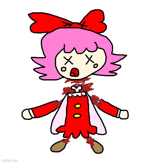Ribbon gets her limbs and head chopped off | image tagged in kirby,gore,fanart,funny,cute,blood | made w/ Imgflip meme maker