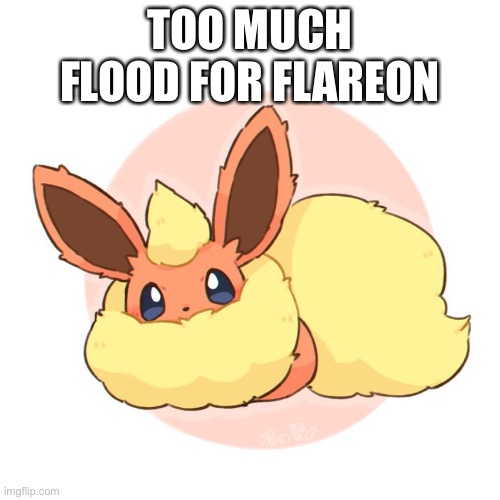 Lol | TOO MUCH FLOOD FOR FLAREON | image tagged in too much floof | made w/ Imgflip meme maker