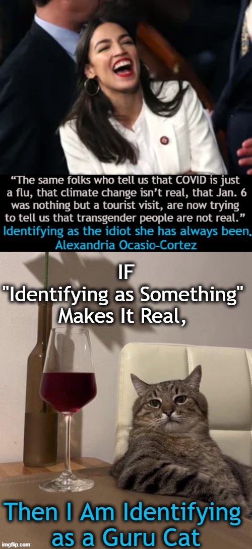 And Unfortunately, Leftists Today Are Identifying As 'Crazy' . . . | - | image tagged in politics,alexandria ocasio-cortez,identity,leftists,crazy aoc,climate change | made w/ Imgflip meme maker