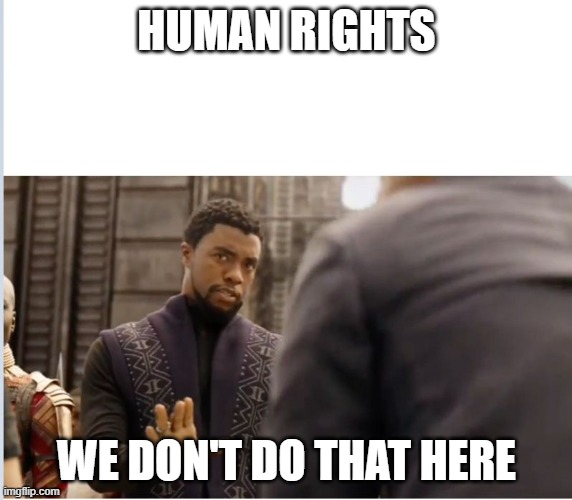 Qatar | HUMAN RIGHTS; WE DON'T DO THAT HERE | image tagged in we don't do that here,qatar,world cup | made w/ Imgflip meme maker