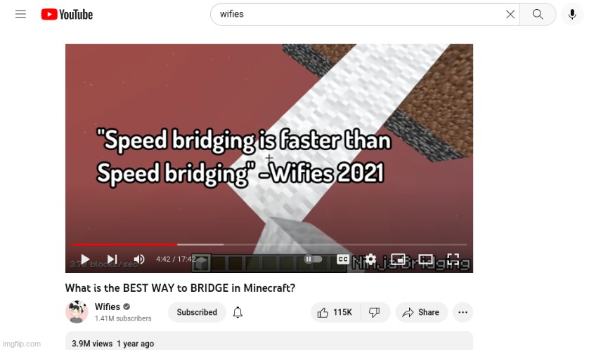 Speed Bridging (speed 2 potion) is faster than speed bridging (ninja bridging) | image tagged in bridge,minecraft | made w/ Imgflip meme maker