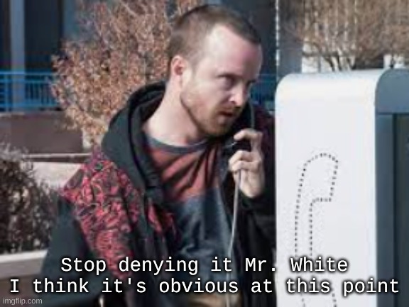 Stop denying it Mr. White I think it's obvious at this point | made w/ Imgflip meme maker