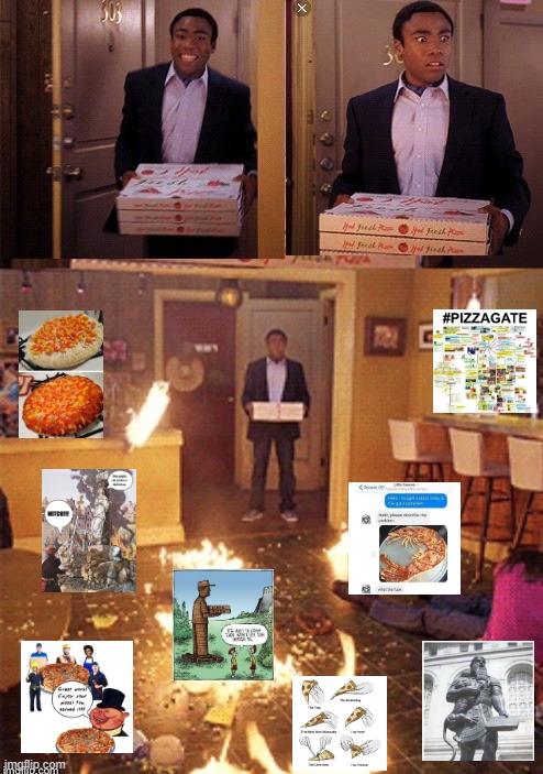 Average pizza-related meme dump [Nov. 2022, colorized] | image tagged in surprised pizza delivery | made w/ Imgflip meme maker