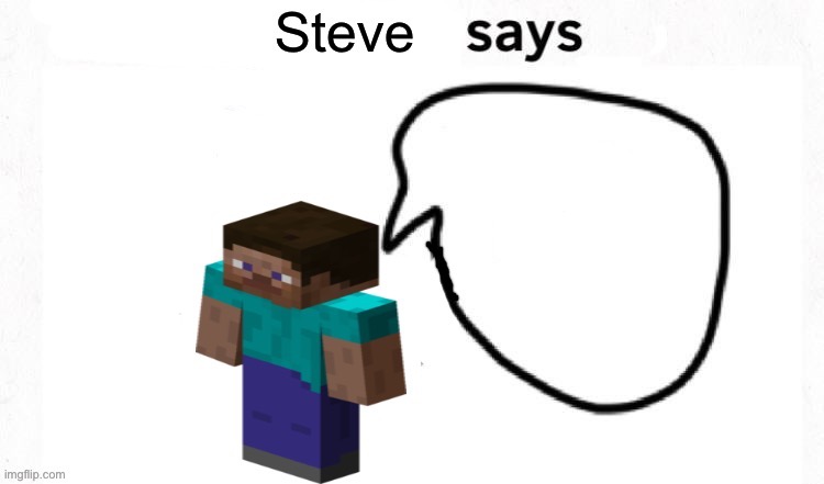 High Quality Steve says Blank Meme Template