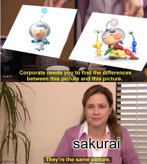 wtf | sakurai | image tagged in memes,they're the same picture,super smash bros,olimar,alph,funny | made w/ Imgflip meme maker