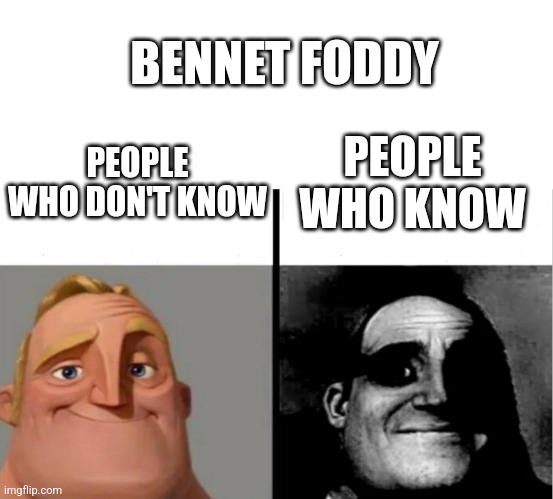 Impossible games | BENNET FODDY; PEOPLE WHO DON'T KNOW; PEOPLE WHO KNOW | image tagged in teacher's copy | made w/ Imgflip meme maker