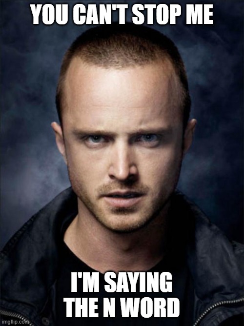 Jesse Pinkman | YOU CAN'T STOP ME I'M SAYING THE N WORD | image tagged in jesse pinkman | made w/ Imgflip meme maker