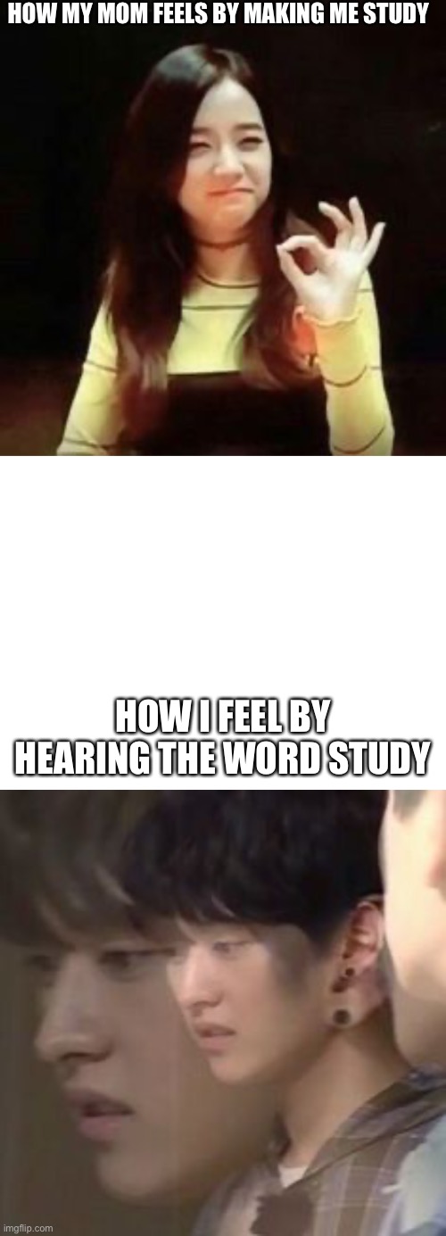 Heh heh…. hah…haha… | HOW MY MOM FEELS BY MAKING ME STUDY; HOW I FEEL BY HEARING THE WORD STUDY | image tagged in you had one job | made w/ Imgflip meme maker