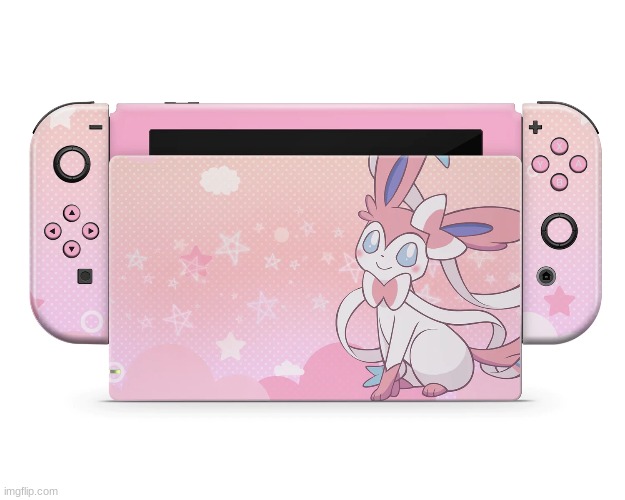 I didn't know this existed, but now I do! A Sylveon Nintendo switch! | image tagged in sylveon nintendo switch,sylveon,pokemon,nintendo switch | made w/ Imgflip meme maker