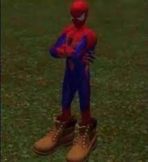 High Quality Spider-man with timbs Blank Meme Template