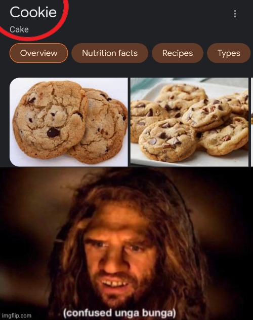 2,000,000 BC | image tagged in confused unga bunga,cookies,cake | made w/ Imgflip meme maker