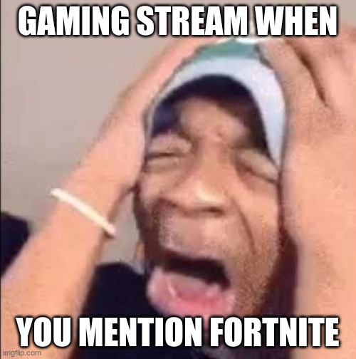 Flightreacts crying | GAMING STREAM WHEN YOU MENTION FORTNITE | image tagged in flightreacts crying | made w/ Imgflip meme maker