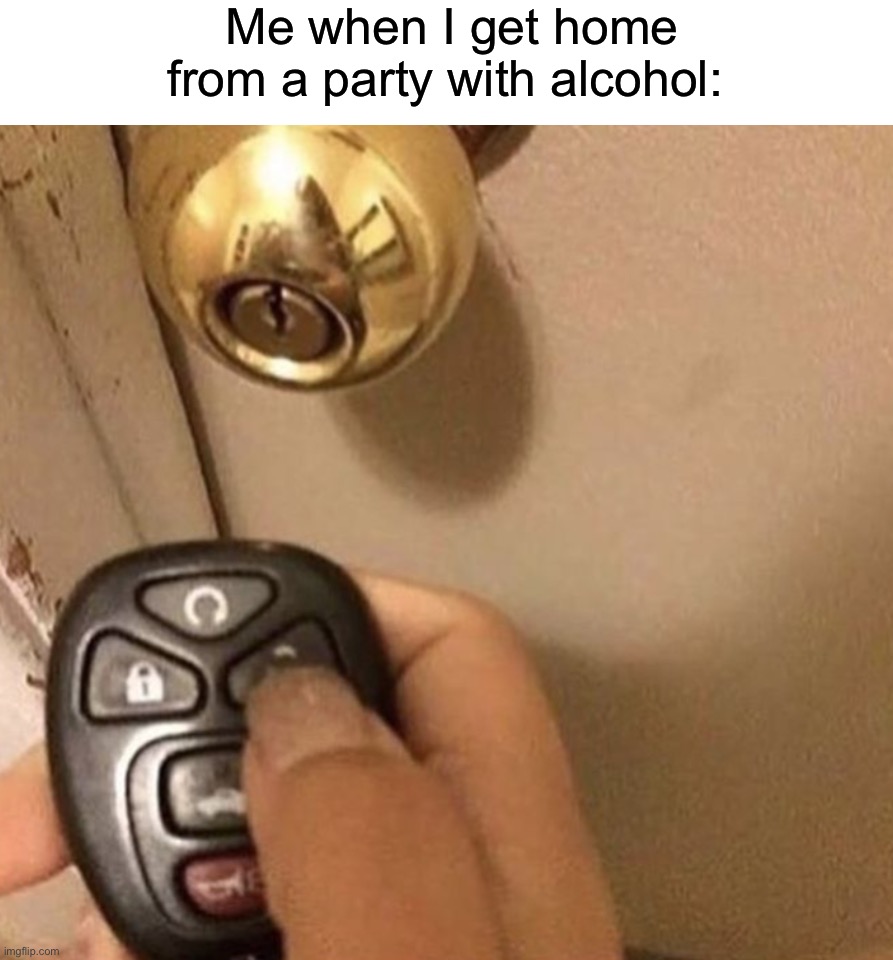 I can’t even imagine…lol | Me when I get home from a party with alcohol: | image tagged in memes,funny,relatable memes,alcohol,party,hmmm | made w/ Imgflip meme maker