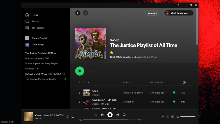 I made a playlist for Justice fans, I hope you guys like it! | made w/ Imgflip meme maker