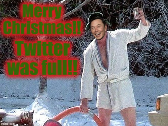 Cousin Elon | Merry
Christmas!! Twitter
was full!! | image tagged in elon musk,cousin eddie,christmas,shitter's full,vacation | made w/ Imgflip meme maker
