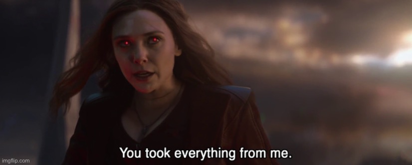 Wanda you took everything from me | image tagged in wanda you took everything from me | made w/ Imgflip meme maker