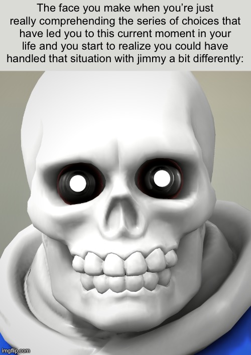 Poor poor jimmy | The face you make when you’re just really comprehending the series of choices that have led you to this current moment in your life and you start to realize you could have handled that situation with jimmy a bit differently: | image tagged in theyll never find his body | made w/ Imgflip meme maker