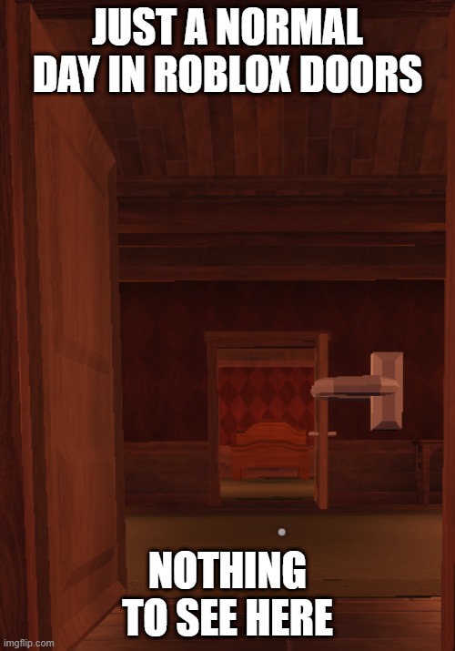 Doorks | JUST A NORMAL DAY IN ROBLOX DOORS; NOTHING TO SEE HERE | image tagged in roblox meme | made w/ Imgflip meme maker