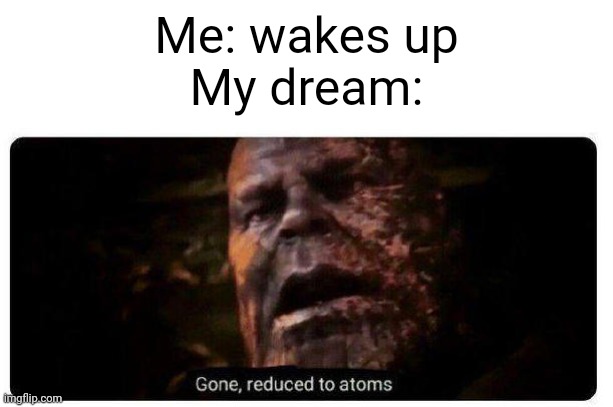 And you can never get it back | Me: wakes up
My dream: | image tagged in gone reduced to atoms,dreams,sleep,sad,gone | made w/ Imgflip meme maker