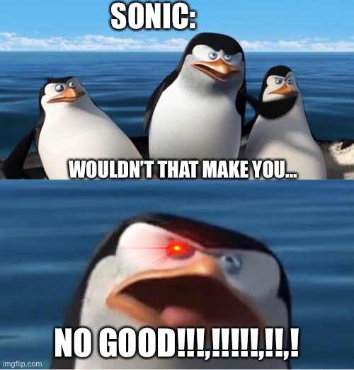 Wouldn't that make you | SONIC:; WOULDN’T THAT MAKE YOU…; NO GOOD!!!,!!!!!,!!,! | image tagged in wouldn't that make you | made w/ Imgflip meme maker