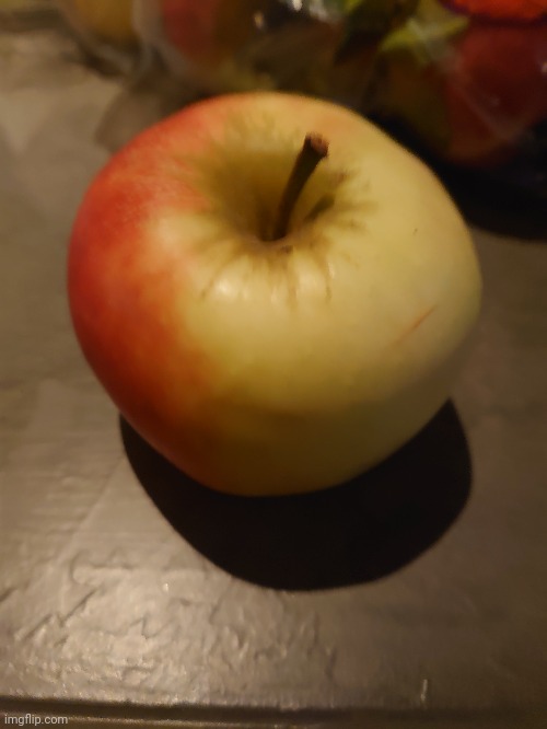 Sorry for bad quality. Apple I found in the fridge | image tagged in apple | made w/ Imgflip meme maker