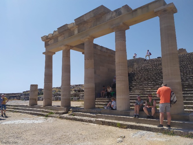 Best photo I ever made. This was last summer on Rhodes, Greece in Lindos. | image tagged in greece | made w/ Imgflip meme maker